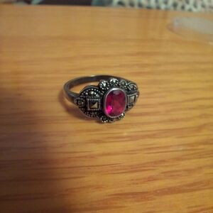 Vintage Sterling Silver Ring with Gemstone